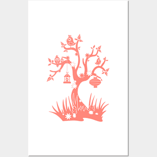 Pink tree Posters and Art